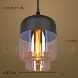 Lampada a sospensione rustica in vetro Lampada a sospensione da salotto europea