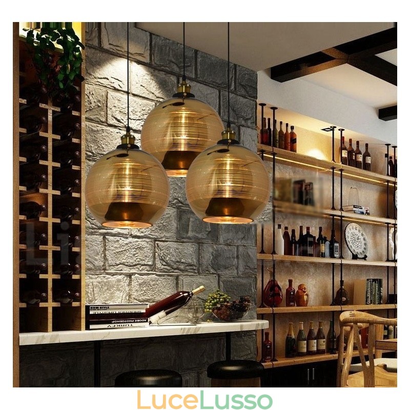 Lampada a sospensione in vetro europeo Lampada a sospensione da caffè