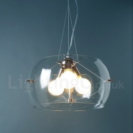Lampada a sospensione moderna e contemporanea in vetro a 3 luci