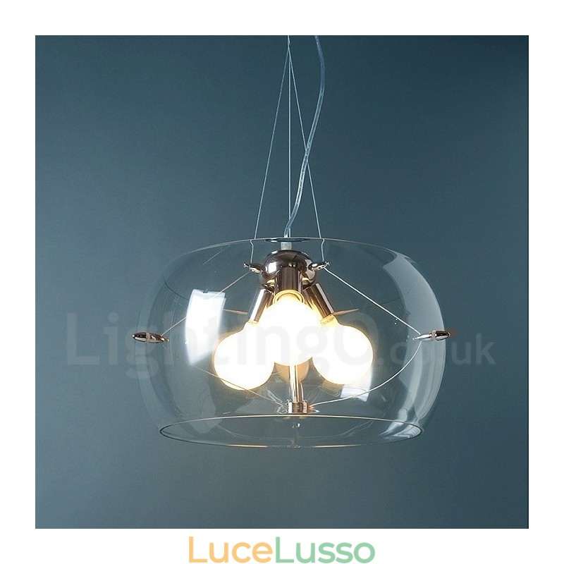 Lampada a sospensione moderna e contemporanea in vetro a 3 luci