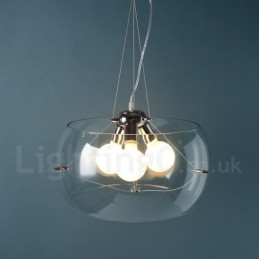 Lampada a sospensione moderna e contemporanea in vetro a 3 luci