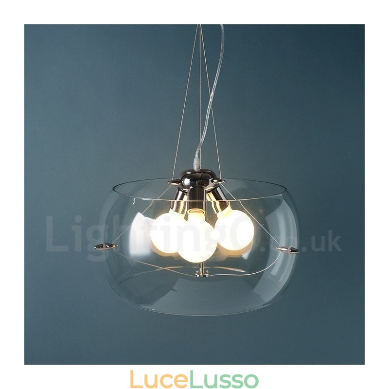 Lampada a sospensione moderna e contemporanea in vetro a 3 luci