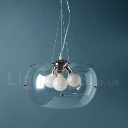 Lampada a sospensione moderna e contemporanea in vetro a 3 luci