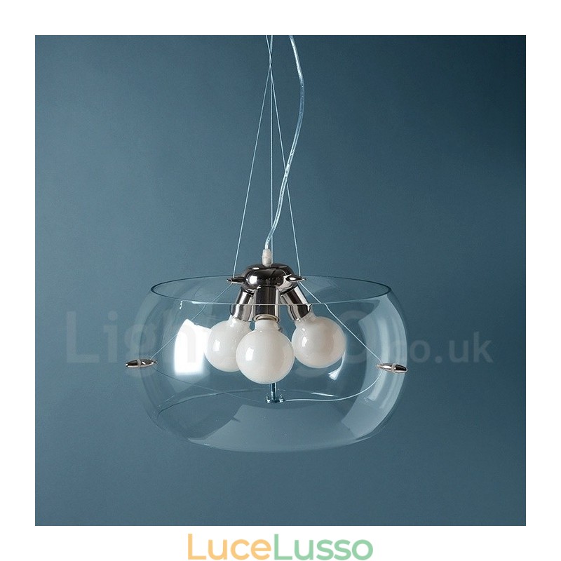 Lampada a sospensione moderna e contemporanea in vetro a 3 luci