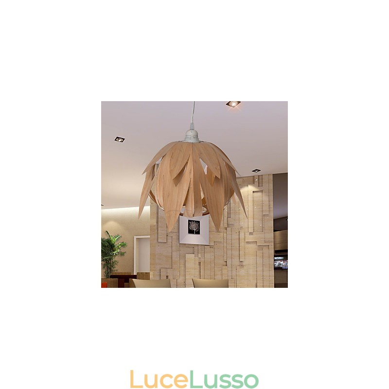 Lampadario in bambù con gabbia per uccelli, stile vintage e creativo
