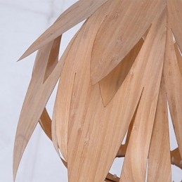 Lampadario in bambù con gabbia per uccelli, stile vintage e creativo
