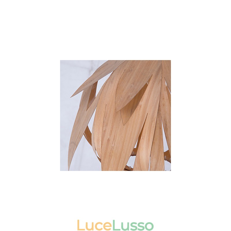 Lampadario in bambù con gabbia per uccelli, stile vintage e creativo
