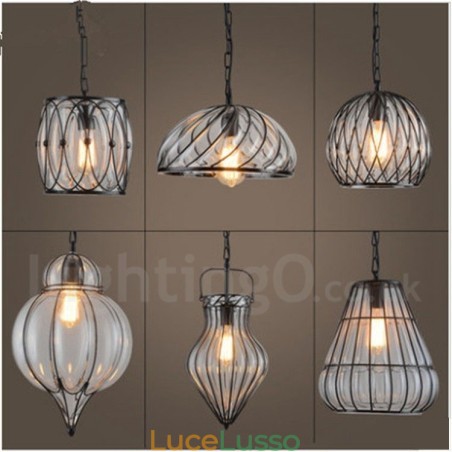 Lampada a sospensione in vetro da caffè vintage da 1 luce Lampada a sospensione da loft Lampada a sospensione in vetro da caffè vintage da 1 luce Lampada a sospensione da loft