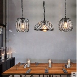 Lampada a sospensione in vetro da caffè vintage da 1 luce Lampada a sospensione da loft