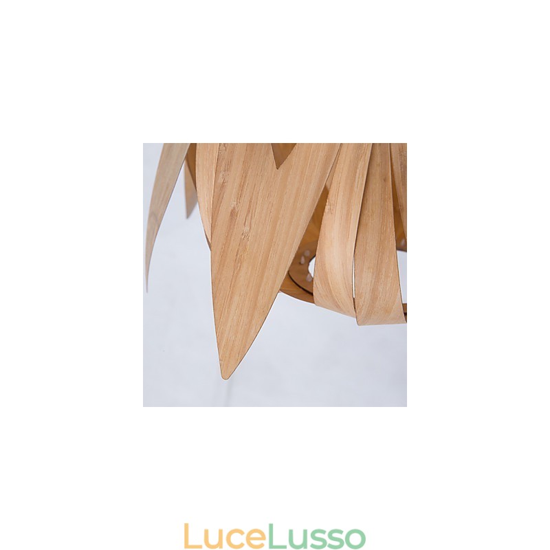 Lampadario in bambù con gabbia per uccelli, stile vintage e creativo