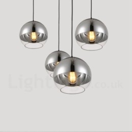 Lampada a sospensione moderna e contemporanea in vetro da caffè con placcatura a 1 luce