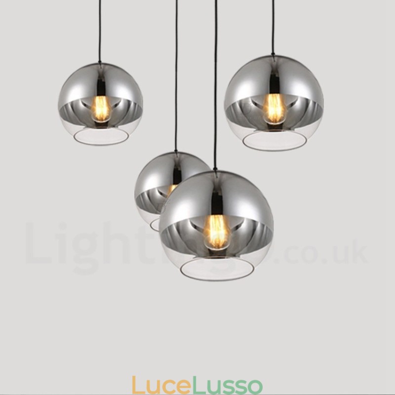 Lampada a sospensione moderna e contemporanea in vetro da caffè con placcatura a 1 luce