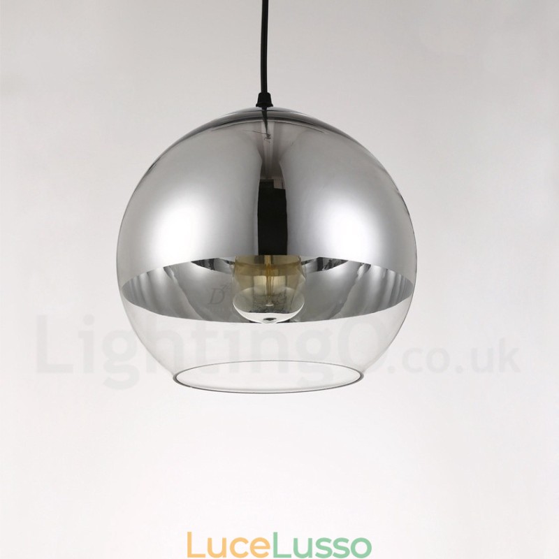 Lampada a sospensione moderna e contemporanea in vetro da caffè con placcatura a 1 luce