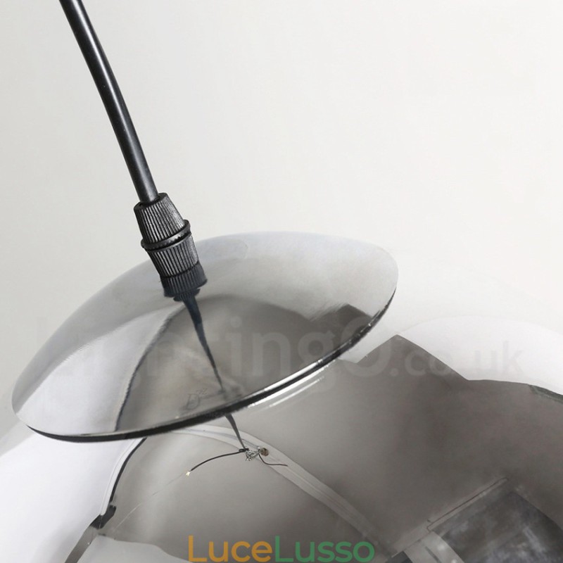 Lampada a sospensione moderna e contemporanea in vetro da caffè con placcatura a 1 luce
