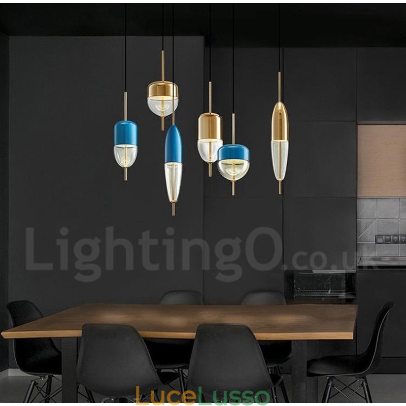 Lampada a sospensione moderna in vetro contemporaneo da 1 luce