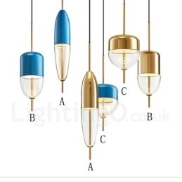 Lampada a sospensione moderna in vetro contemporaneo da 1 luce