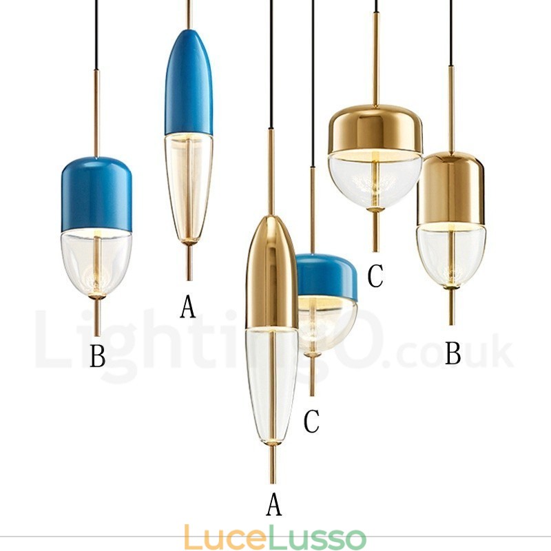 Lampada a sospensione moderna in vetro contemporaneo da 1 luce