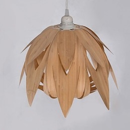 Lampadario in bambù con gabbia per uccelli, stile vintage e creativo