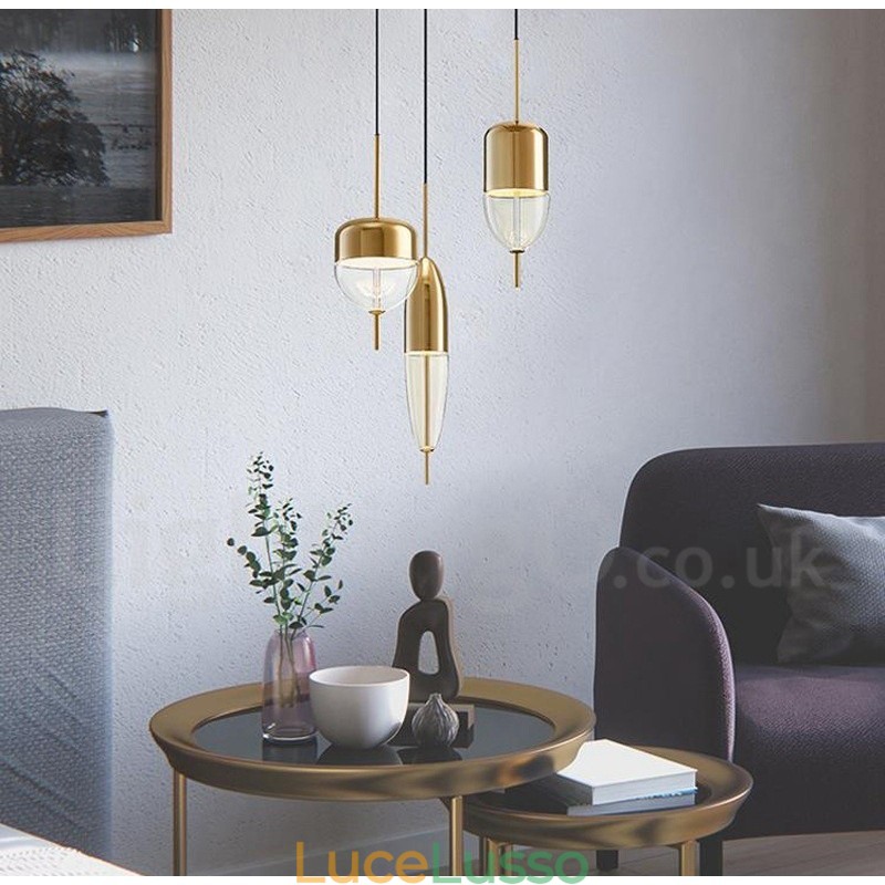 Lampada a sospensione moderna in vetro contemporaneo da 1 luce