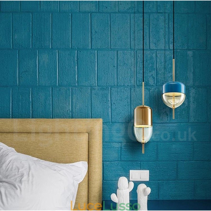 Lampada a sospensione moderna in vetro contemporaneo da 1 luce
