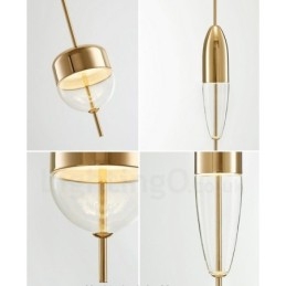 Lampada a sospensione moderna in vetro contemporaneo da 1 luce
