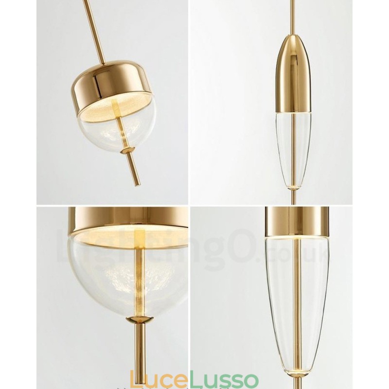 Lampada a sospensione moderna in vetro contemporaneo da 1 luce