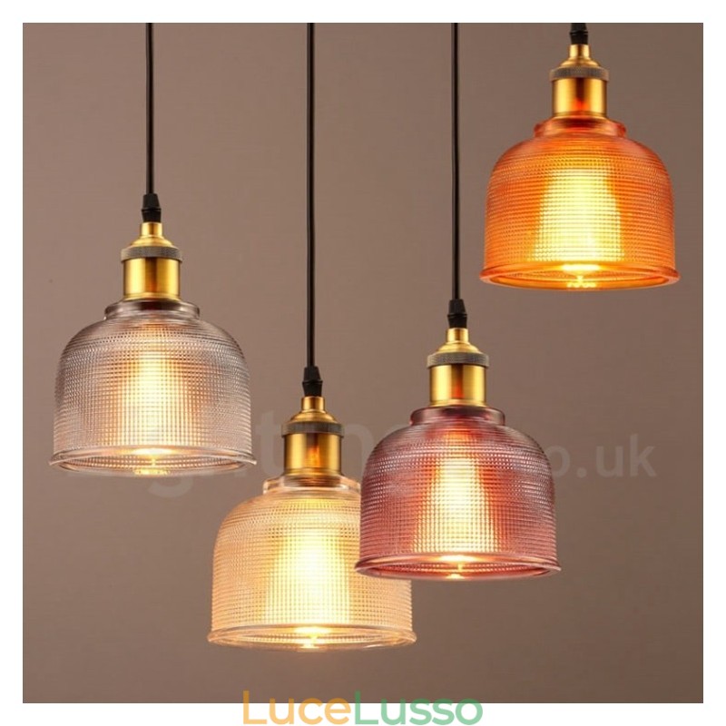 Lampada a sospensione in vetro multicolore moderna e contemporanea da 1 luce