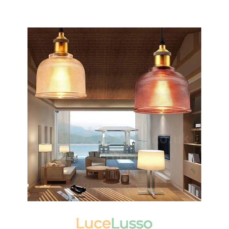 Lampada a sospensione in vetro multicolore moderna e contemporanea da 1 luce