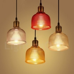 Lampada a sospensione in vetro multicolore moderna e contemporanea da 1 luce