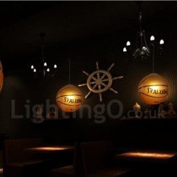 1 luce vintage moderna contemporanea lampada a sospensione con paralume in vetro da basket