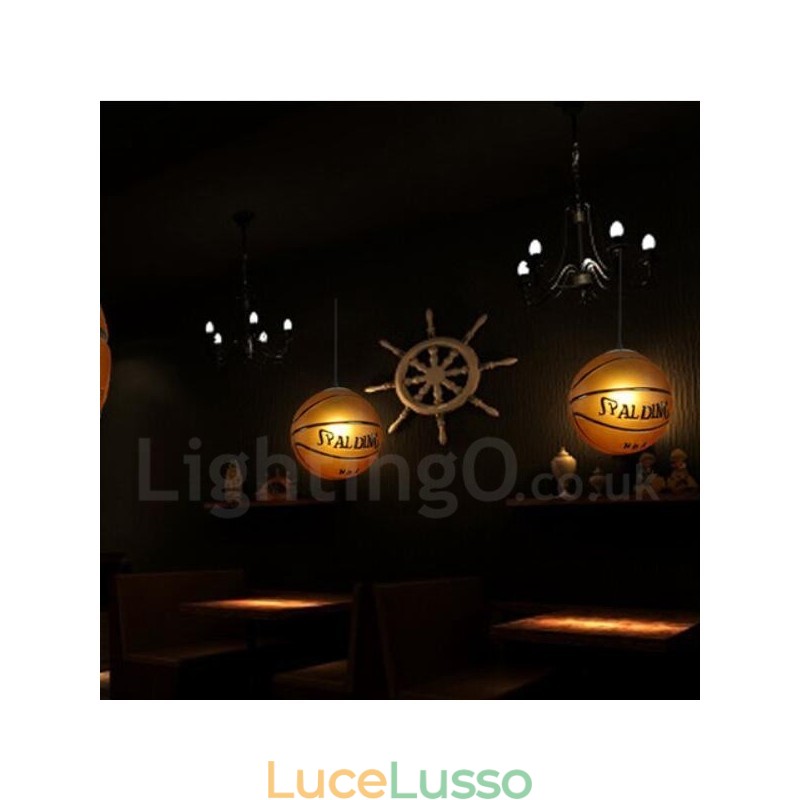 1 luce vintage moderna contemporanea lampada a sospensione con paralume in vetro da basket