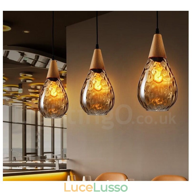 Lampada a sospensione in vetro moderno e contemporaneo in stile nordico da 1 luce