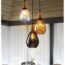 Lampada a sospensione in vetro moderno e contemporaneo in stile nordico da 1 luce