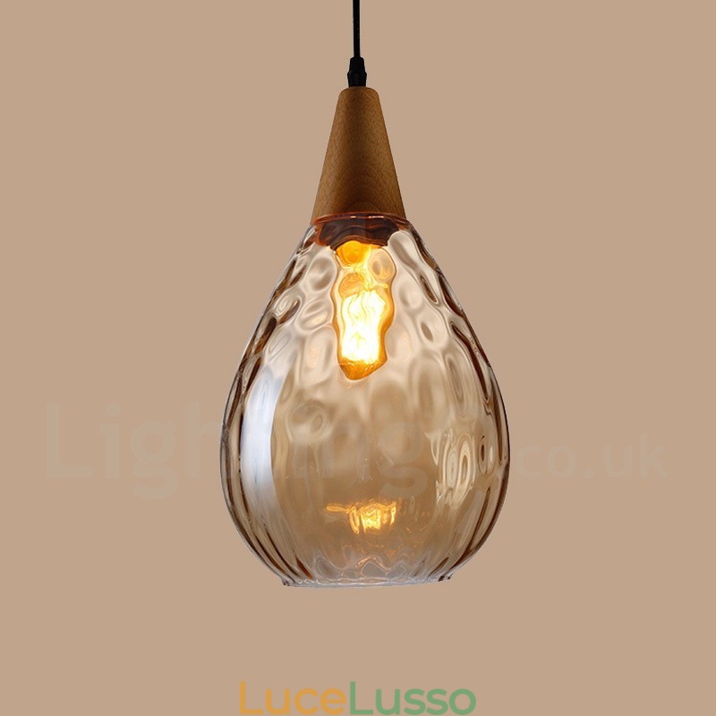 Lampada a sospensione in vetro moderno e contemporaneo in stile nordico da 1 luce