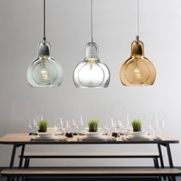 Lampada a sospensione moderna in vetro contemporaneo in stile nordico da 1 luce