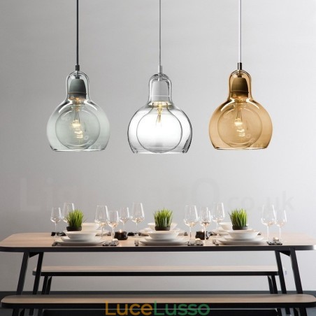 Lampada a sospensione moderna in vetro contemporaneo in stile nordico da 1 luce Lampada a sospensione moderna in vetro contemporaneo in stile nordico da 1 luce