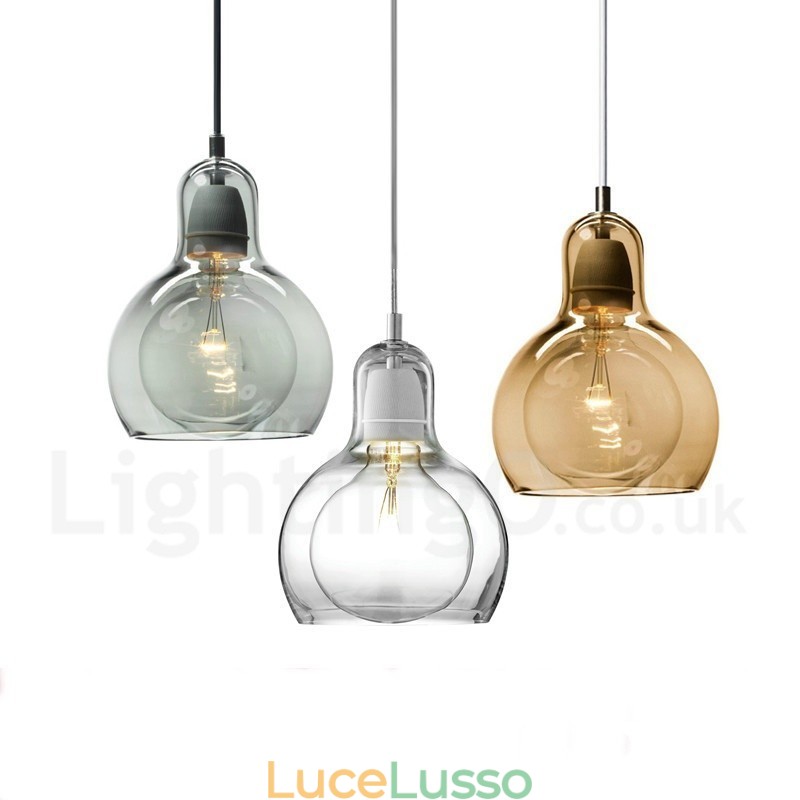 Lampada a sospensione moderna in vetro contemporaneo in stile nordico da 1 luce
