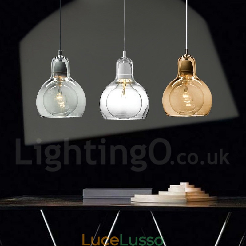 Lampada a sospensione moderna in vetro contemporaneo in stile nordico da 1 luce