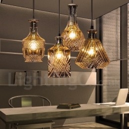 Lampada a sospensione rustica in vetro da caffè, 1 luce
