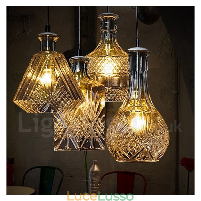 Lampada a sospensione rustica in vetro da caffè, 1 luce