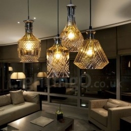 Lampada a sospensione rustica in vetro da caffè, 1 luce