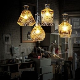 Lampada a sospensione rustica in vetro da caffè, 1 luce