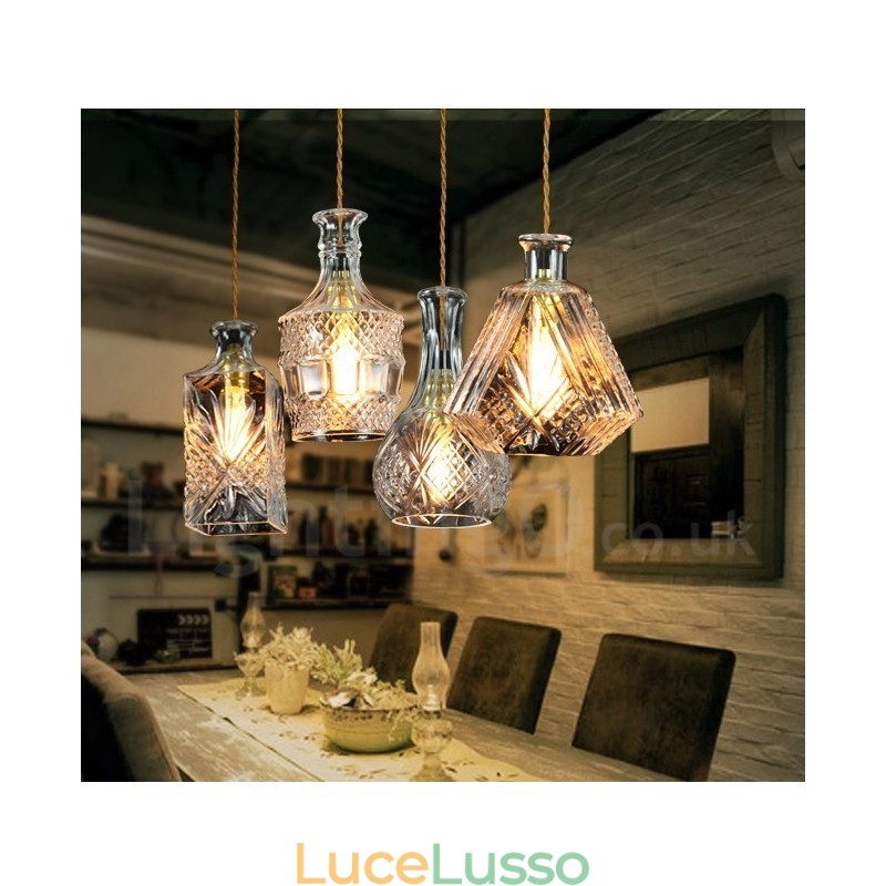 Lampada a sospensione rustica in vetro da caffè, 1 luce