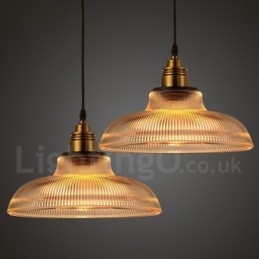 Lampada a sospensione in vetro vintage da 1 luce