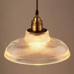 Lampada a sospensione in vetro vintage da 1 luce