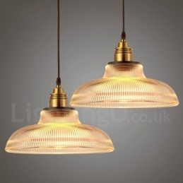 Lampada a sospensione in vetro vintage da 1 luce