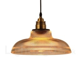 Lampada a sospensione in vetro vintage da 1 luce