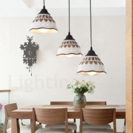 Lampada a sospensione moderna e contemporanea a 1 luce con paralume in ceramica
