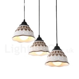 Lampada a sospensione moderna e contemporanea a 1 luce con paralume in ceramica