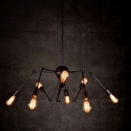 Lampadario creativo in nichel spazzolato a 8 luci